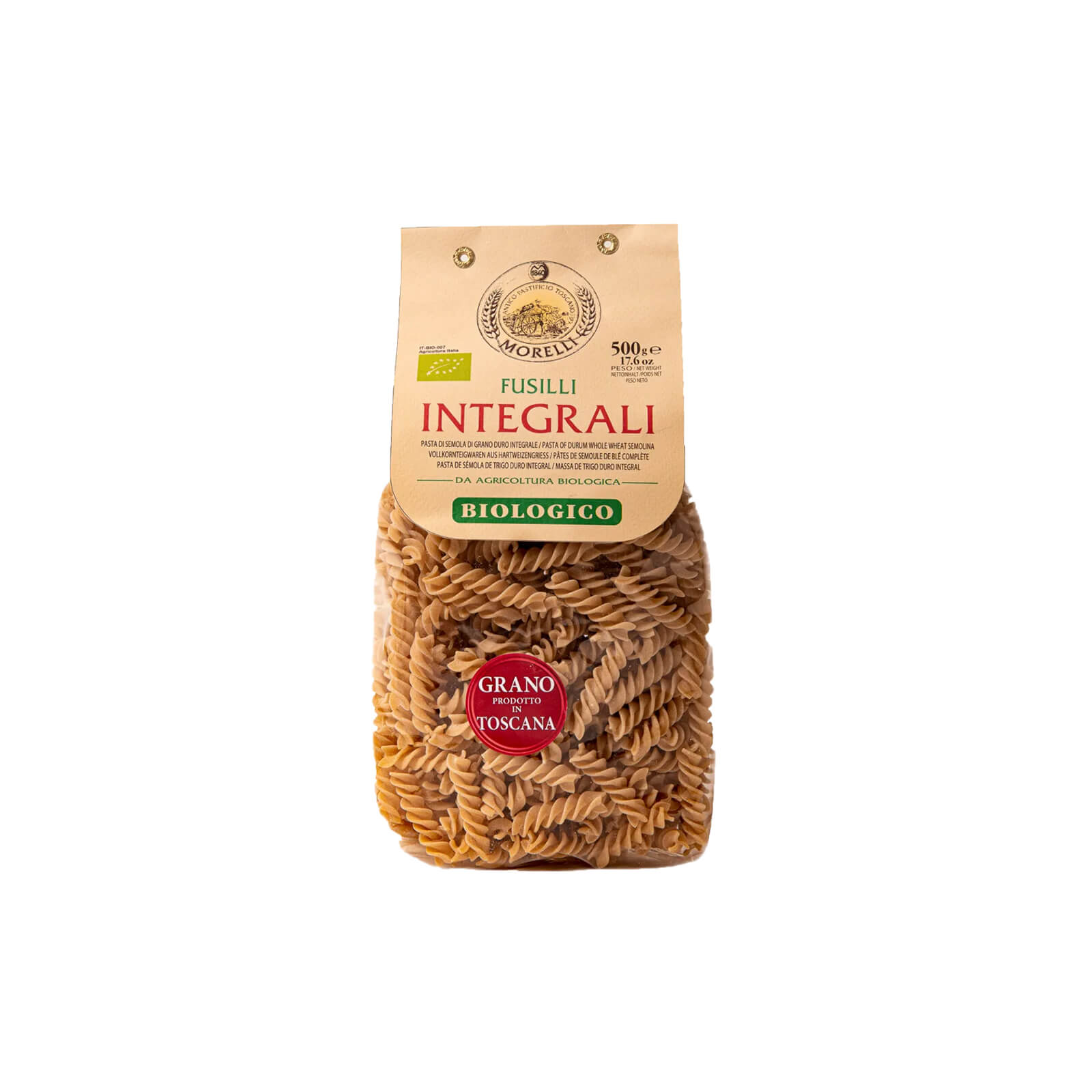 Cestoviny Fusilli Integrali Morelli Organické celozrnné cestoviny Fusilli Morelli
