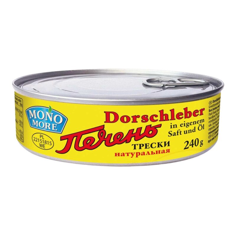 MONO MORE Tresčia pečeň vo vlastnej šťave a oleji 240 g