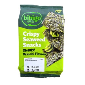 morské riasy snack wasabi Bibigo