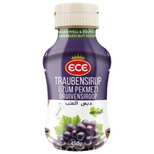 Hroznový sirup ECE 450g je prírodný sirup s bohatou a intenzívnou chuťou, vyrobený z koncentrovanej hroznovej šťavy bez pridaného cukru. Je to tradičný produkt obľúbený v stredomorskej kuchyni, známy ako „pekmez“. Vďaka vysokému obsahu prírodných cukrov a antioxidantov je Hroznový sirup ideálny ako zdravé prírodné sladidlo. Vhodný je na každodenné použitie: do raňajkových kaší a müsli ako sladidlo do čaju a smoothies na palacinky, vafle alebo zmrzlinu ako poleva na koláče a dezerty do jogurtu alebo tvarohu Sirup je 100 % vegánsky, bez konzervantov a umelých prísad. Praktické balenie so stláčacím uzáverom zaručuje jednoduché a čisté použitie. Hroznový sirup ECE 450g si obľúbia deti aj dospelí. Užite si prírodnú energiu a chuť Stredomoria v každej kvapke.
