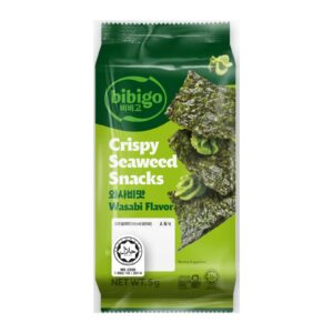morské riasy snack wasabi Bibigo