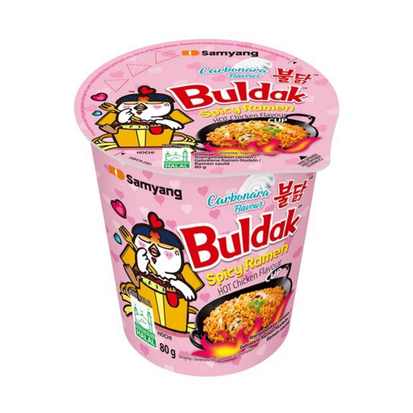 SAMYANG Buldak Carbonara Spicy Ramen instantné rezance v pohári 80 g SAMYANG Buldak Carbonara Spicy Ramen instantné rezance v pohári 80 g