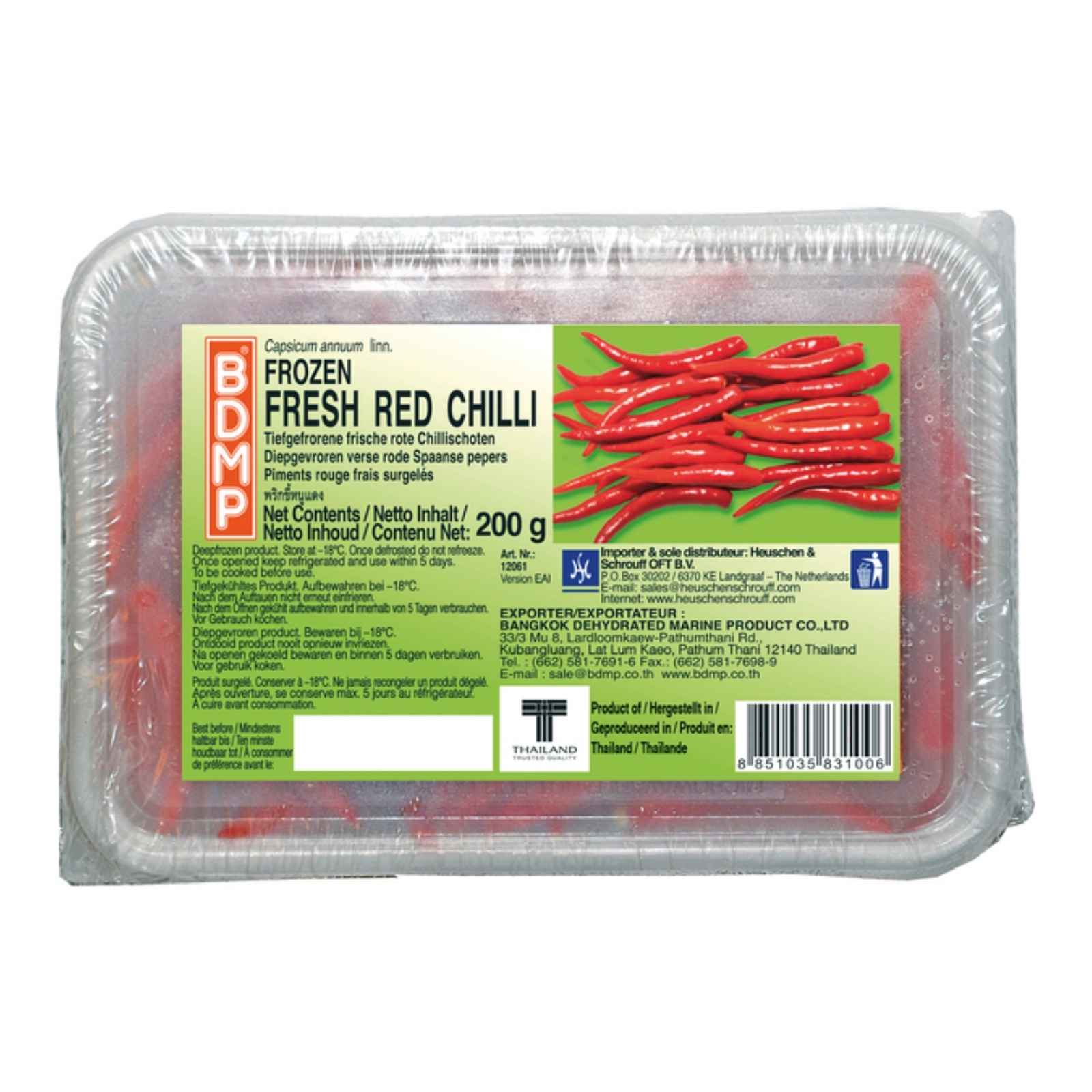 BDMP Mrazené červené chilli papričky 200 g BDMP Mrazené červené chilli papričky 200 g