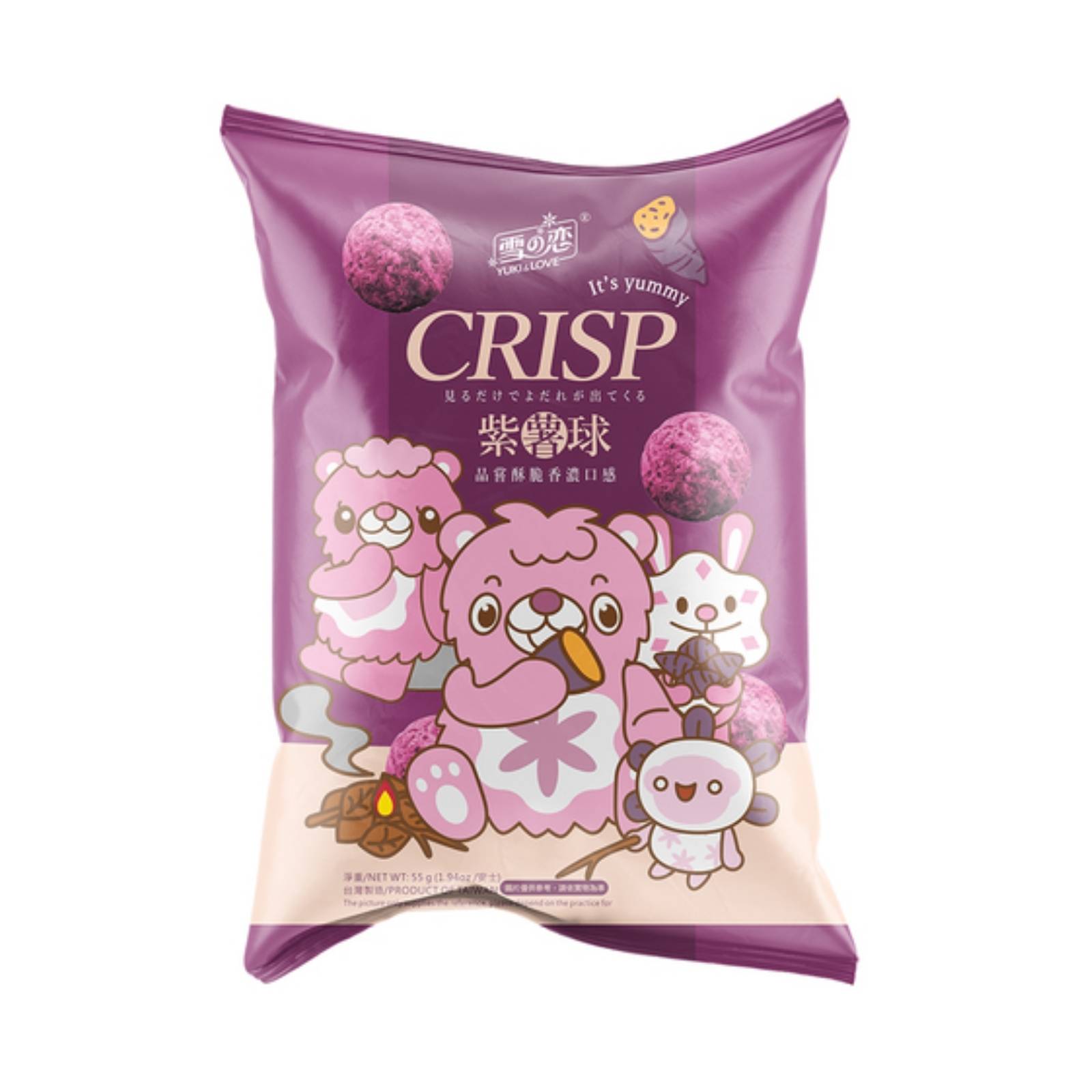 Chrumky s fialovým jamom YUKI & LOVE chrumky s fialovým jamom 55 g