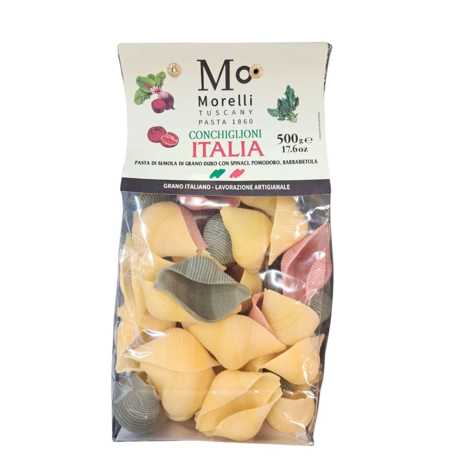 MORELLI Conchiglioni Italia MORELLI Farebné cestoviny Conchiglioni Italia 500 g