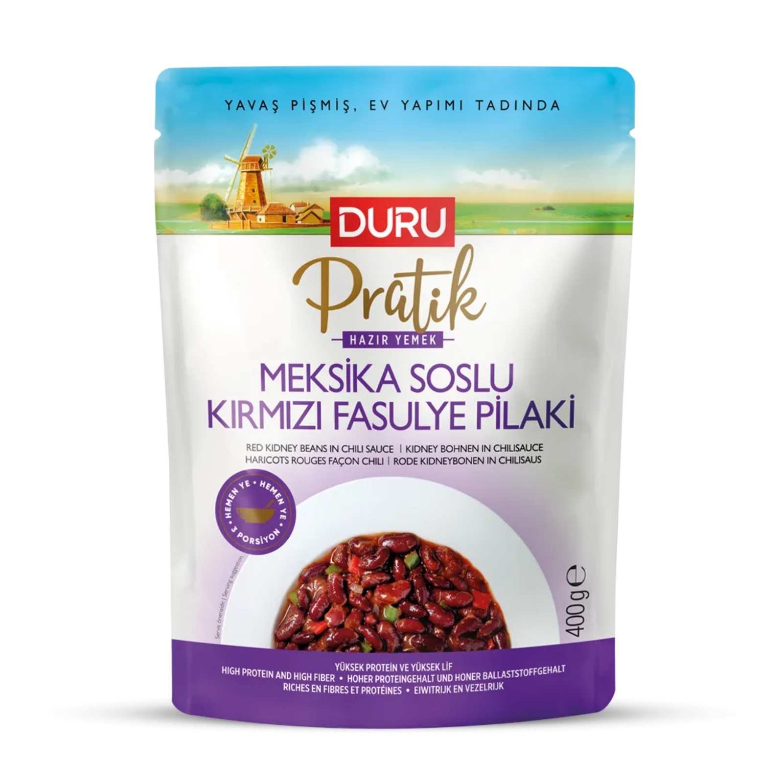DURU Červená fazuľa DURU červená fazuľa v chilli omáčke 400 g