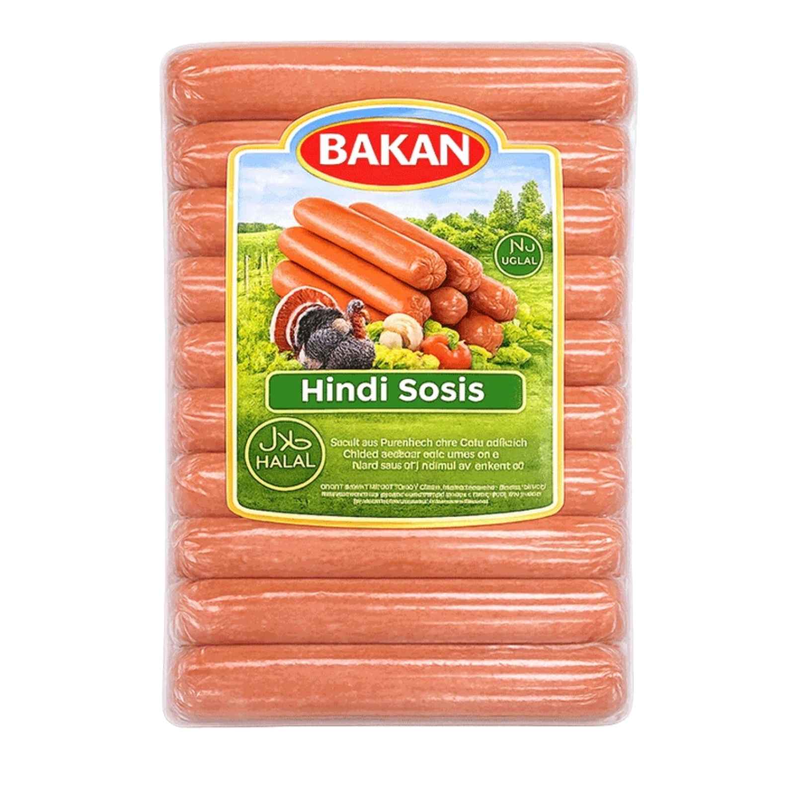 BAKAN párky HALAL BAKAN hydinové párky HALAL 400 g