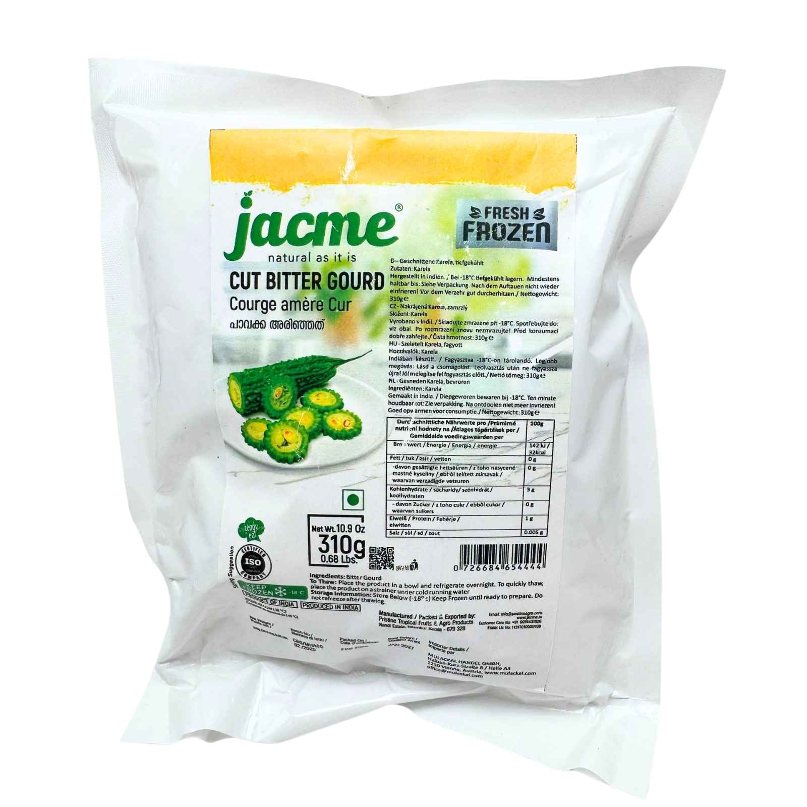 JACME Krájaná horká tekvica (karela) 310 g JACME krájaná horká tekvica karela 310 g