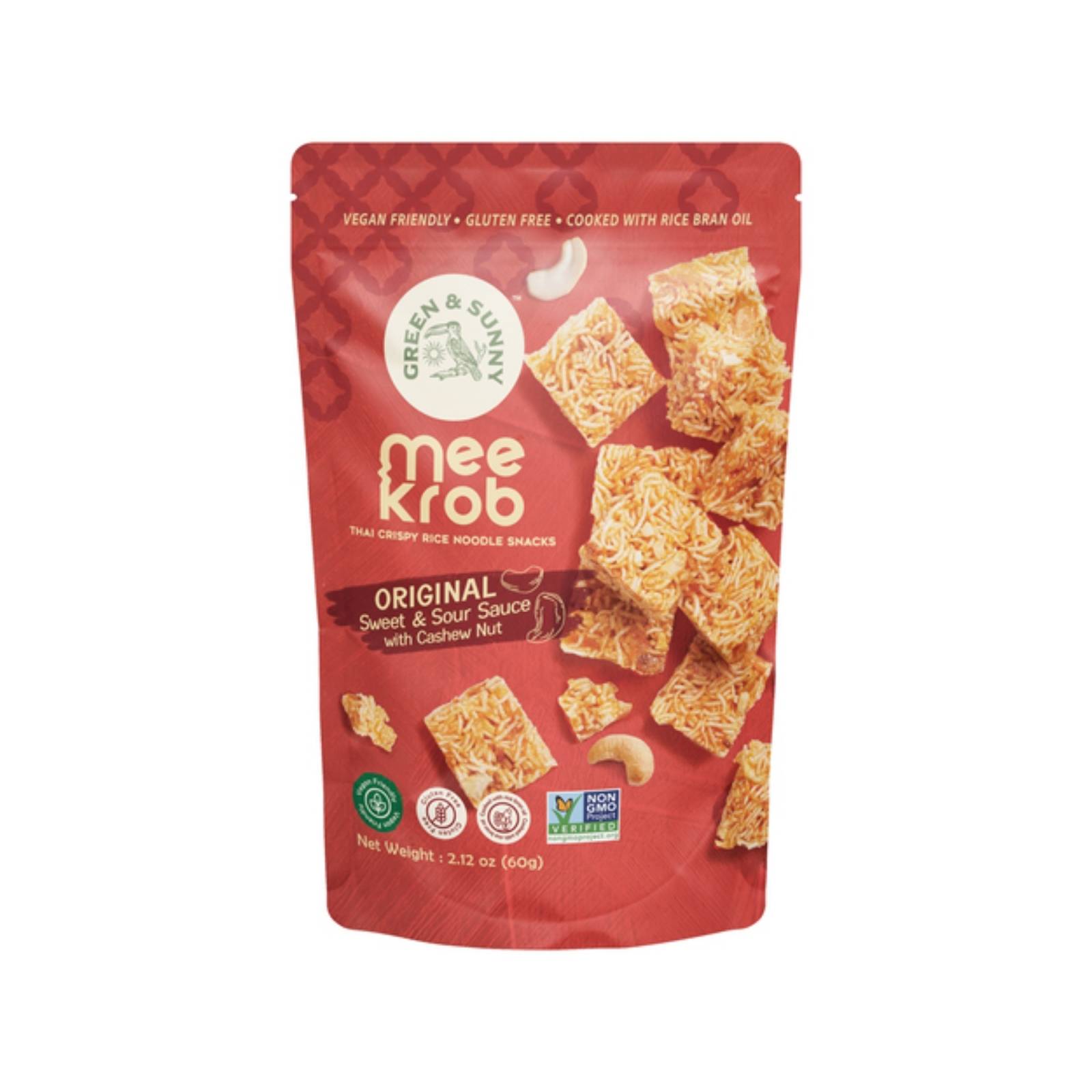 GREEN & SUNNY Mee Krob GREEN & SUNNY ryžový snack s kešu 60 g